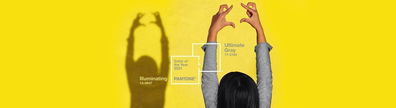 pantone color of the year 2021 ultimate gray illuminating banner